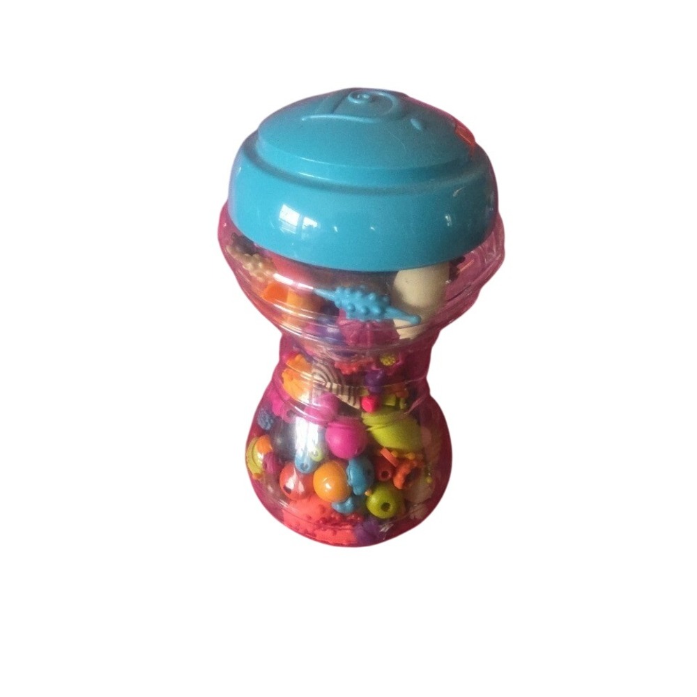 B. Toys Pop-Arty! Full jar of Jewelry Making Pop Bead Set in Storage Jar Teal